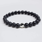 Pulsera de cuentas redondas lisas de lava Yin Yang de 8 mm - Protección equilibrada