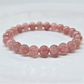 Pulsera de cuentas redondas de cuarzo fresa - Magnetismo de alma gemela