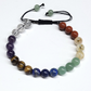 Pulsera ajustable de cuentas redondas de piedras de los chakras de 8 mm - Poder alineado