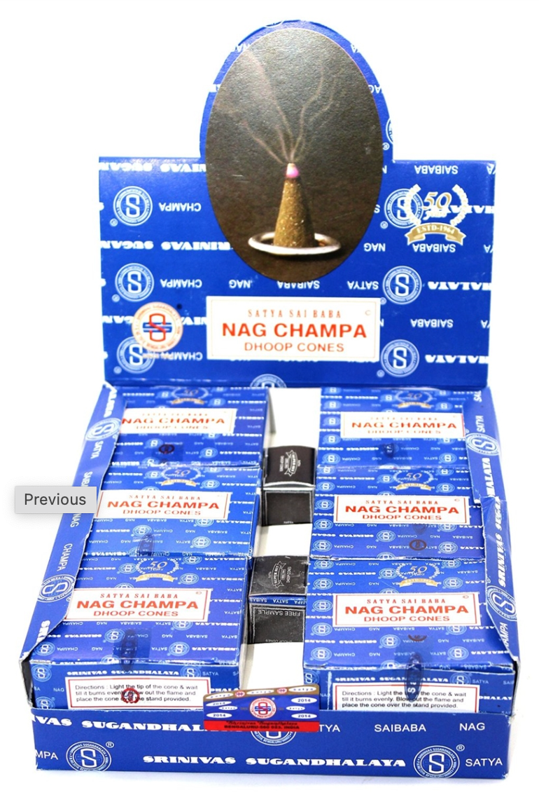 Conos de incienso - Conos de incienso Nag Champa - Satya Sai Baba