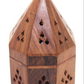 Quemador de Incienso - Cono/Carbón de Templo de Madera 5.5"H