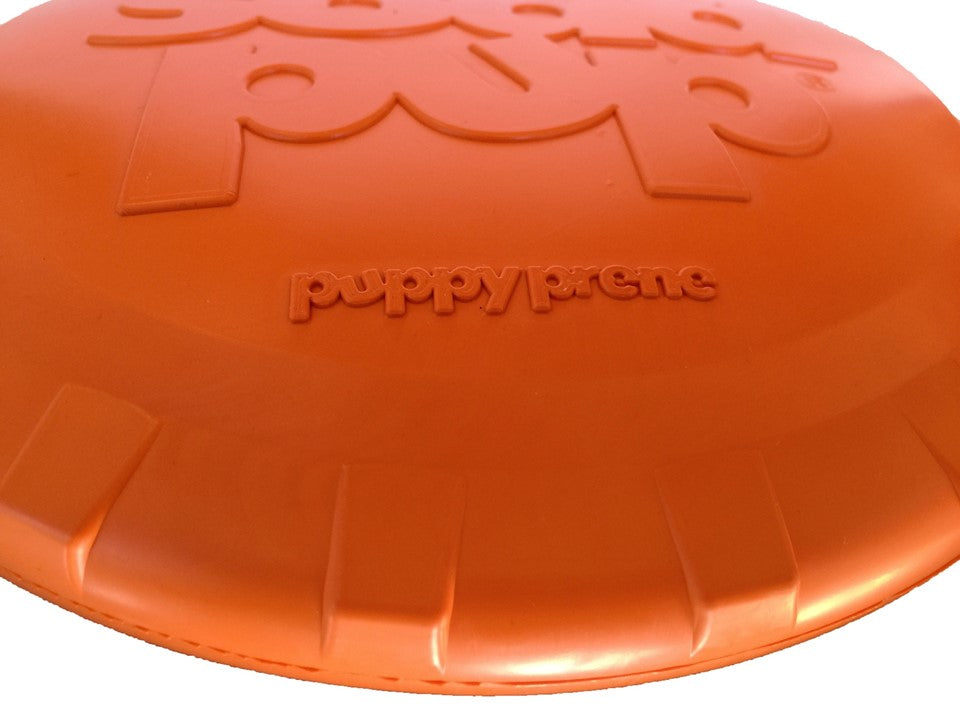 Bottle Top Flyer Rubber Frisbee for Dogs | Orange | Vet Approved | USA Made