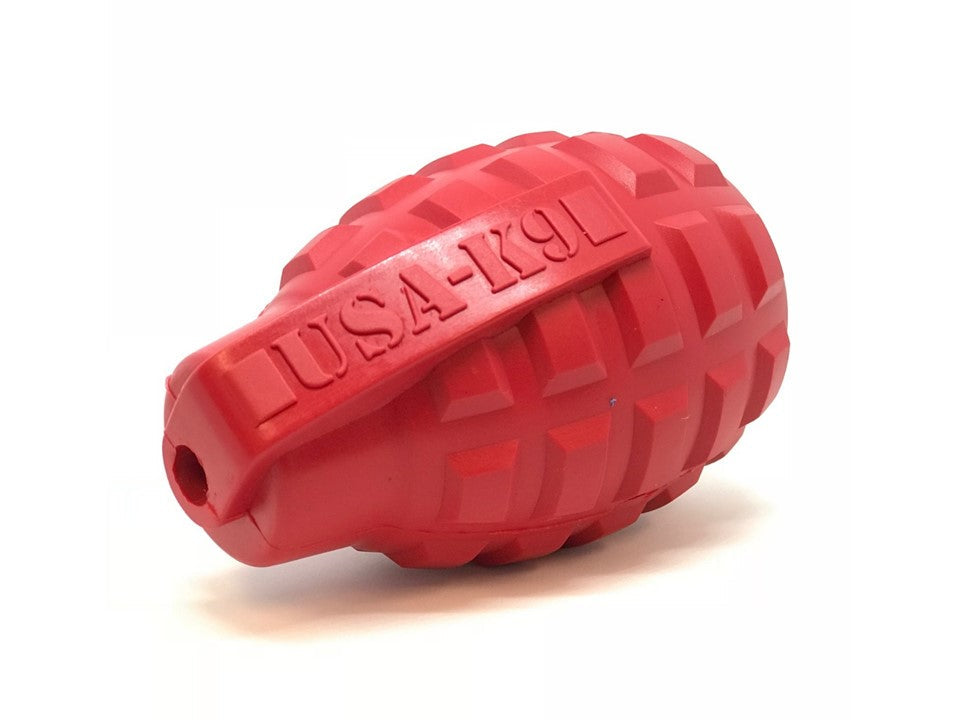 USA-K9 Grenade Shaped eDispenser Durable Dog Chew Toy & Treat Dispenser - Army Green