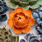 Ceramic Small Orange Peony Flower