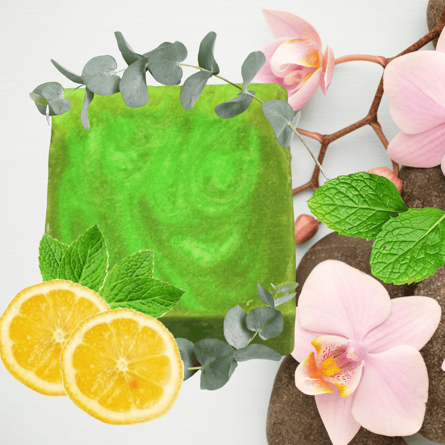 Spa Day Handmade Natural Bar Soap Hydrating Coconut & Olive Oil Soap Lemon Eucalyptus