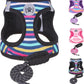 Step-In Dog Harness & Leash Set in Various Patterns – Reflective No Pull (XS- XL)