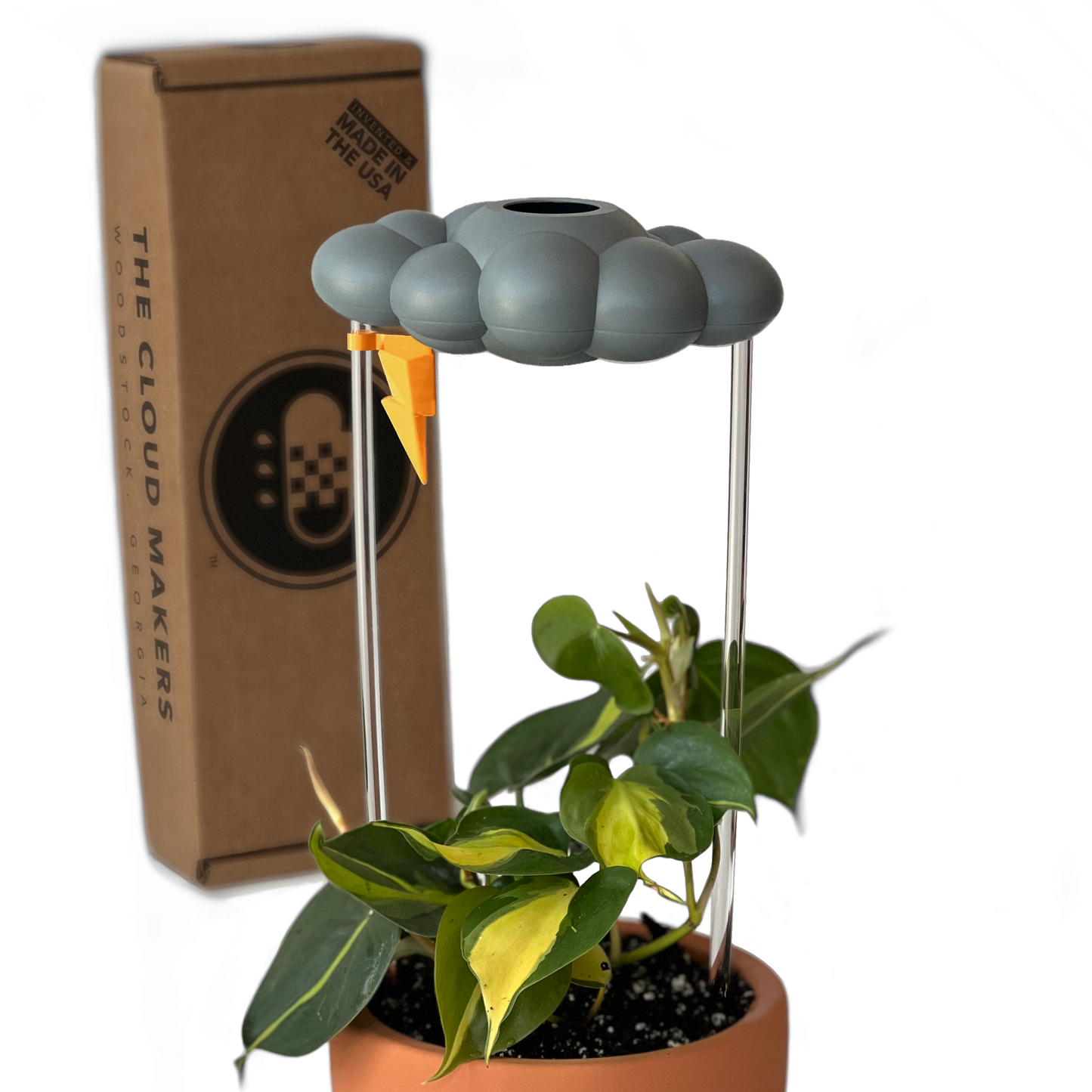 Stormy Dripping Rain Cloud with Lightning Bolt Charm