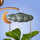 Stormy Dripping Rain Cloud with Moon Charm