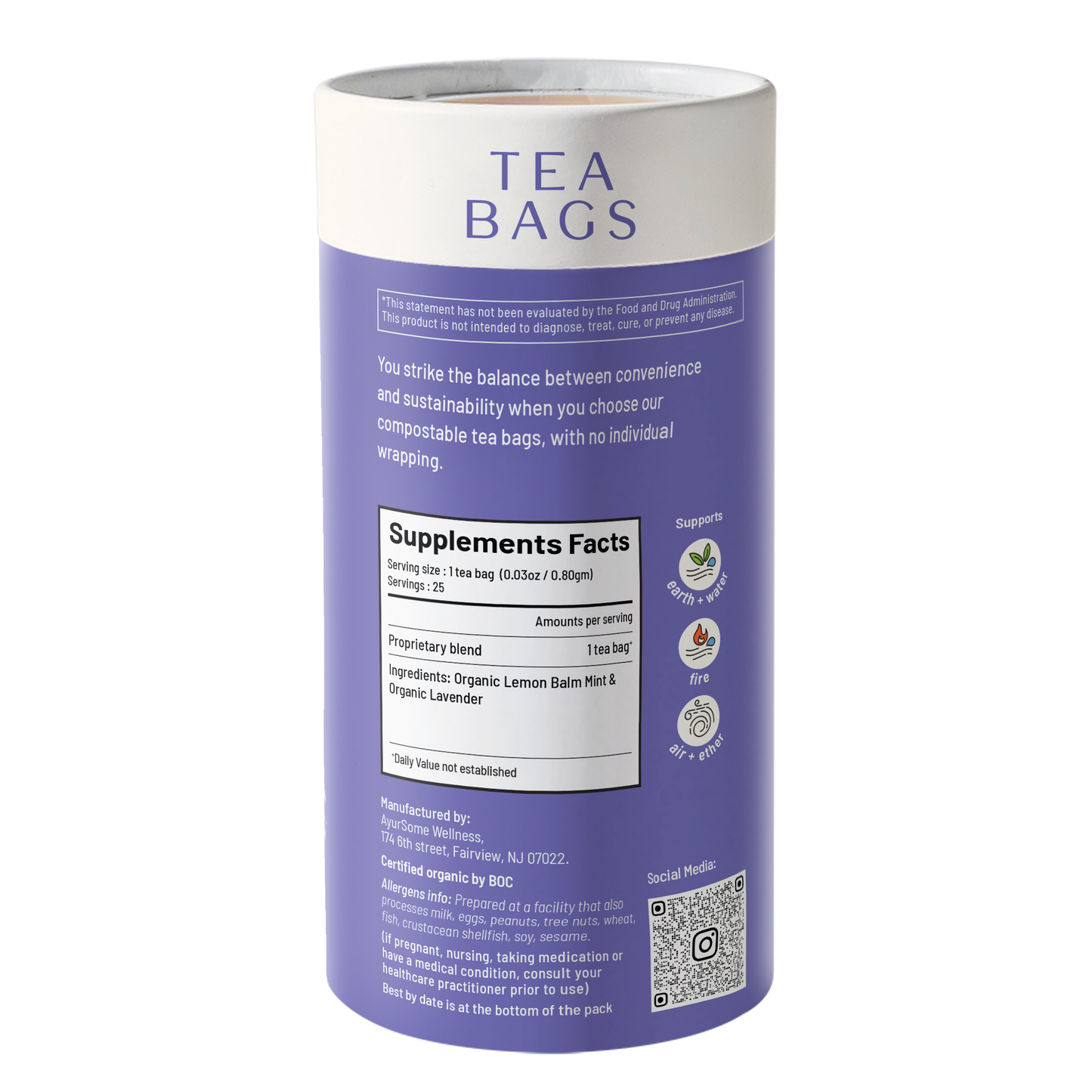 Stress-Me-Not Tea | Organic Lemon Balm, Lavender Tea Blend