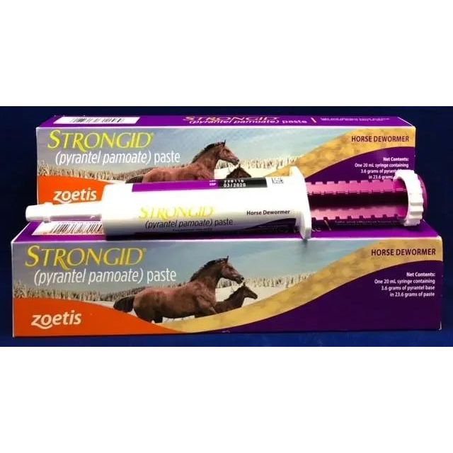 Strongid Paste Pyrantel Pamoate Horses Wormer Safe Foals Mares Care 20mL 3-Pack