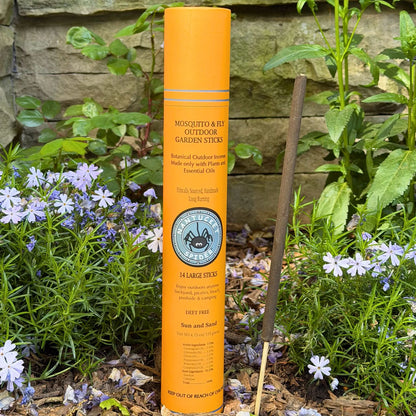 Varillas de incienso para exteriores y jardín repelente de mosquitos y moscas (tubo de 14 varillas)