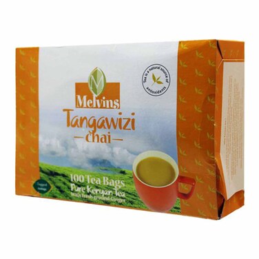 Melvins Tangawizi (Ginger) Chai - 100 Tea Bags, Pure Kenyan  Ginger Tea