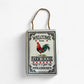 Farmhouse Welcome Wall Sign with Rooster, Vintage Metal
