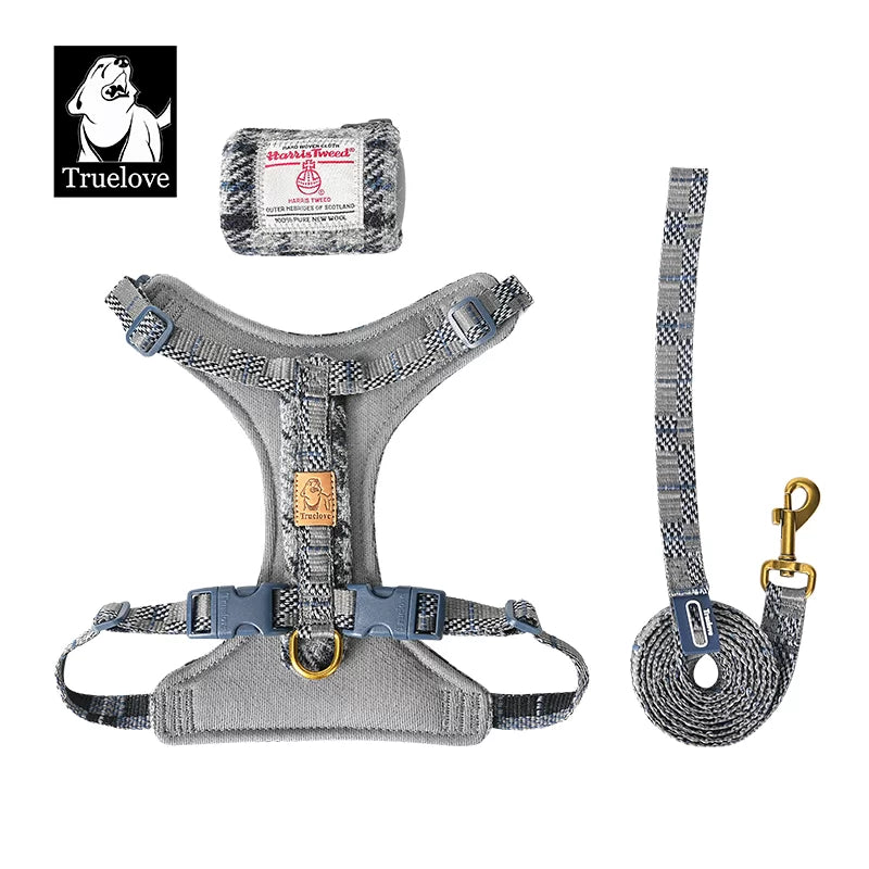 TrueLove Harris Tweed Dog Harness, Leash & Poop Bag Dispenser Set TLH2912