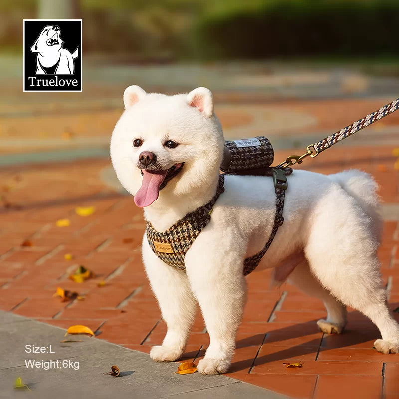 TrueLove Harris Tweed Dog Harness, Leash & Poop Bag Dispenser Set TLH2912