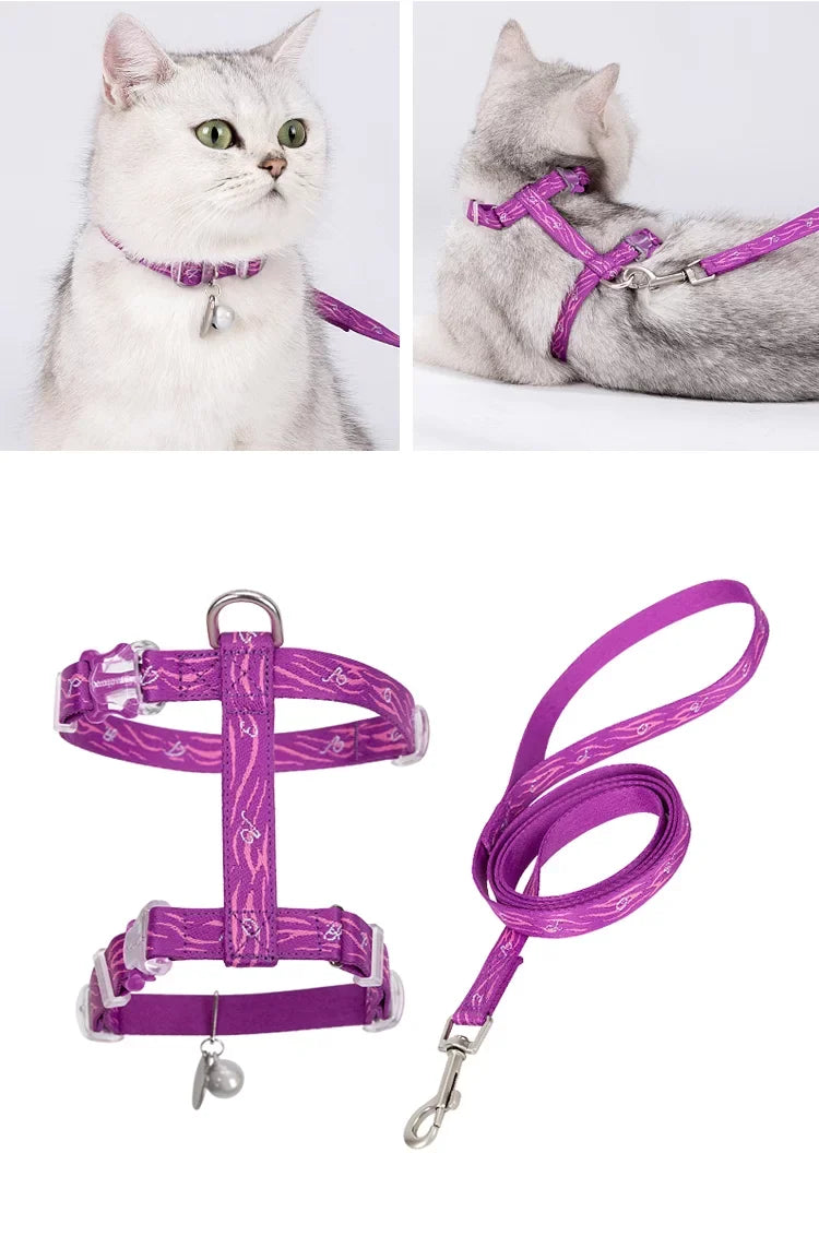 Conjunto de arnés y correa para gatos TrueLove - Se ajusta de forma segura/cómoda a la mayoría de los gatos de todos los tamaños TLH3912