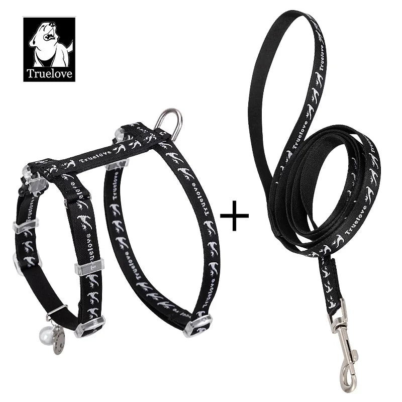 Conjunto de arnés y correa para gatos TrueLove - Se ajusta de forma segura/cómoda a la mayoría de los gatos de todos los tamaños TLH3912