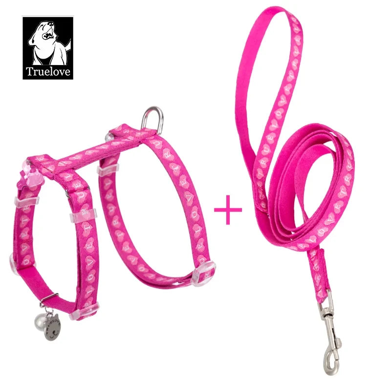Conjunto de arnés y correa para gatos TrueLove - Se ajusta de forma segura/cómoda a la mayoría de los gatos de todos los tamaños TLH3912