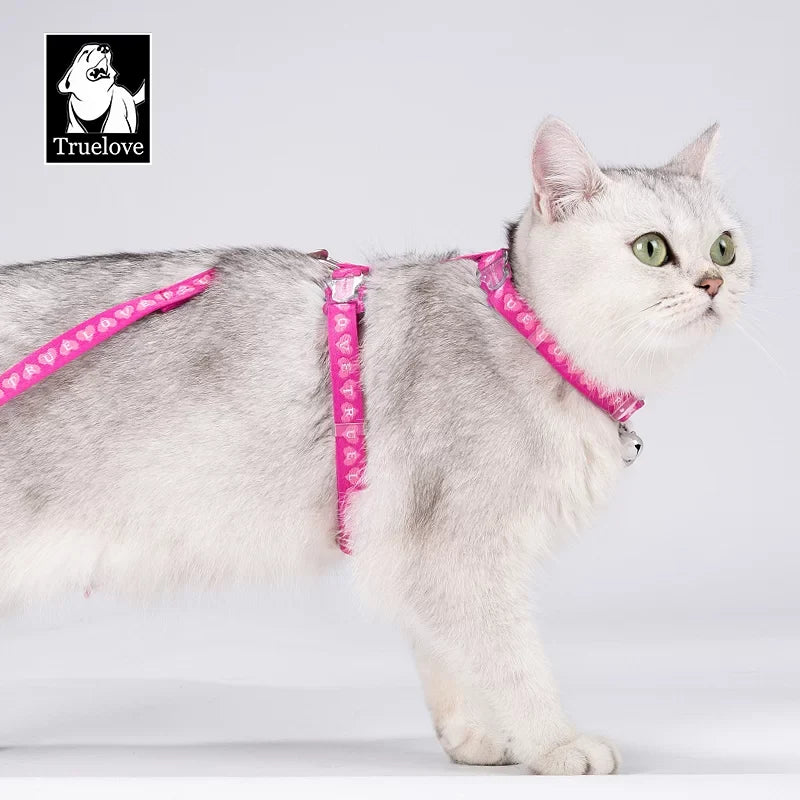 Conjunto de arnés y correa para gatos TrueLove - Se ajusta de forma segura/cómoda a la mayoría de los gatos de todos los tamaños TLH3912