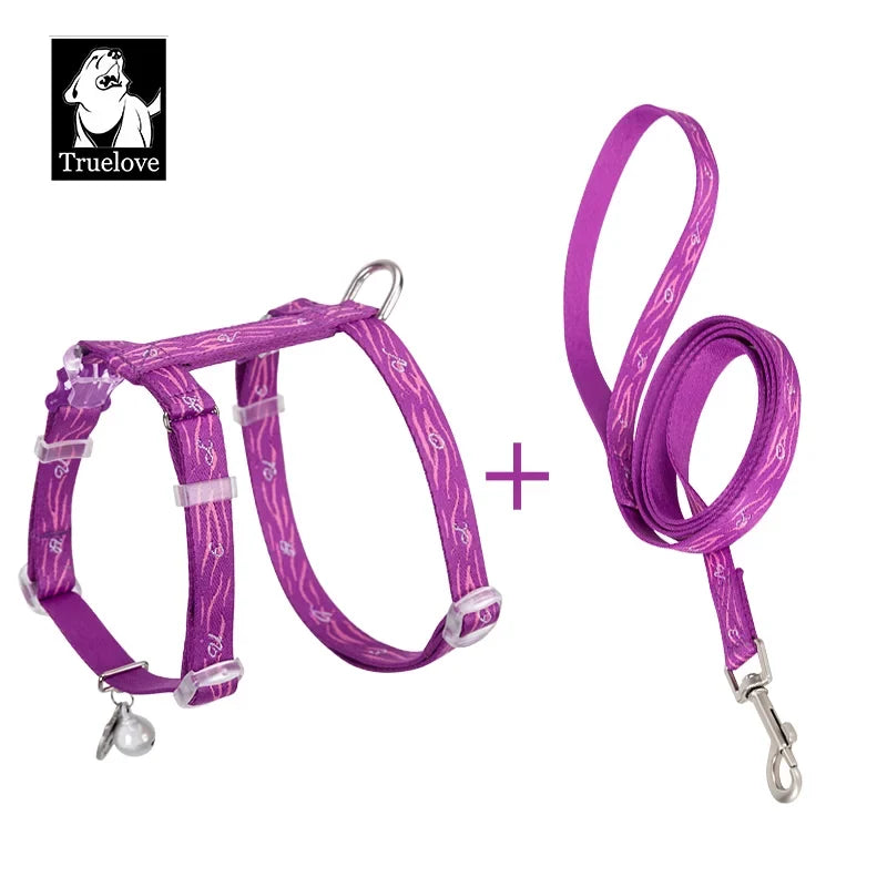 Conjunto de arnés y correa para gatos TrueLove - Se ajusta de forma segura/cómoda a la mayoría de los gatos de todos los tamaños TLH3912