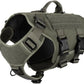 Tactical Dog Harness 6 Buckle No Pull MOLLE Vest Adjustable 3/4 Coverage