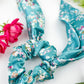 Teal Satin Scarf Scrunchie
