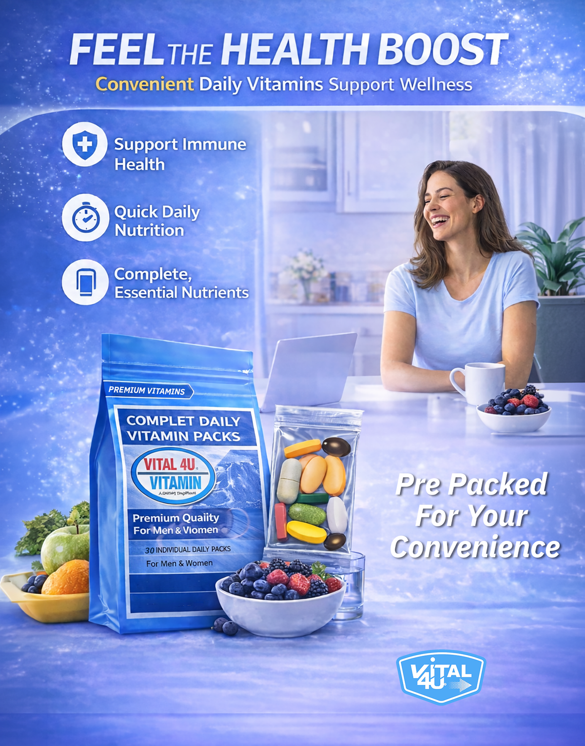 Vital 4U Premium Multivitamínico de 30 días