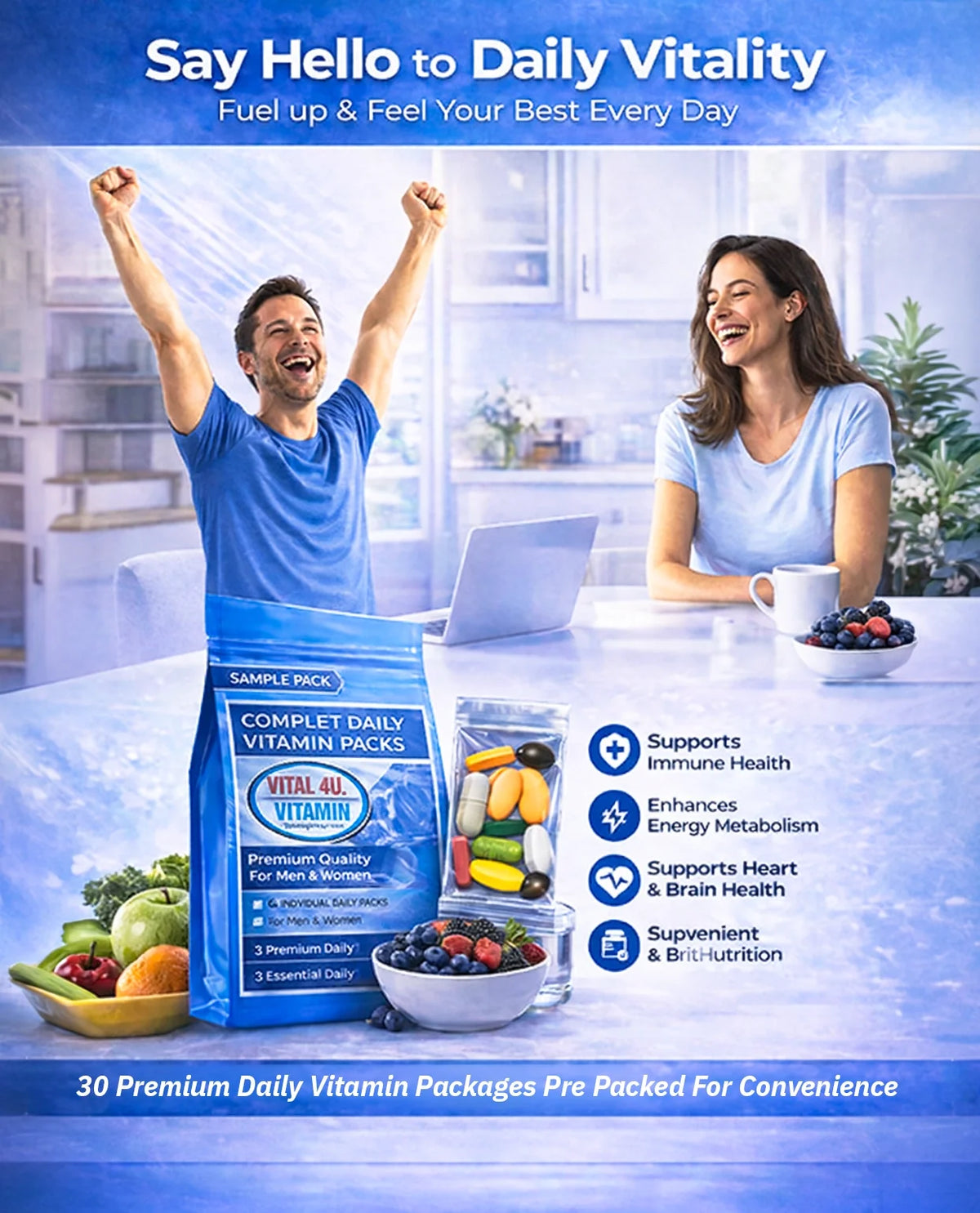 Vital 4U Premium Multivitamínico de 30 días