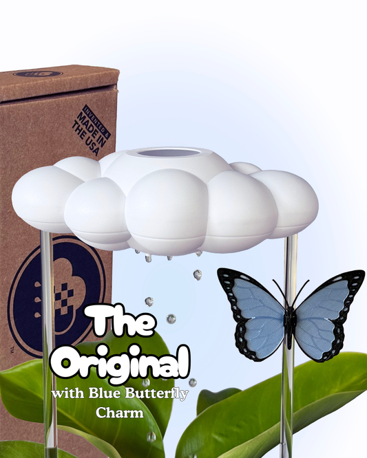 Original Dripping Rain Cloud with Blue Butterfly Charm