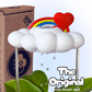 Original Dripping Rain Cloud with Red Heart and Rainbow Charms