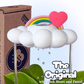 Original Dripping Rain Cloud with Pink Heart and Pastel Rainbow Charms