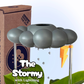 Stormy Dripping Rain Cloud with Lightning Bolt Charm