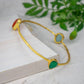 Three Gems Gold Bangle