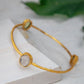 Three Gems Gold Bangle