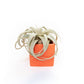 Naranja Orange Ceramic Cube Container with Custom Tillandsia Air Plant