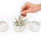 White Geometric Ceramic Container