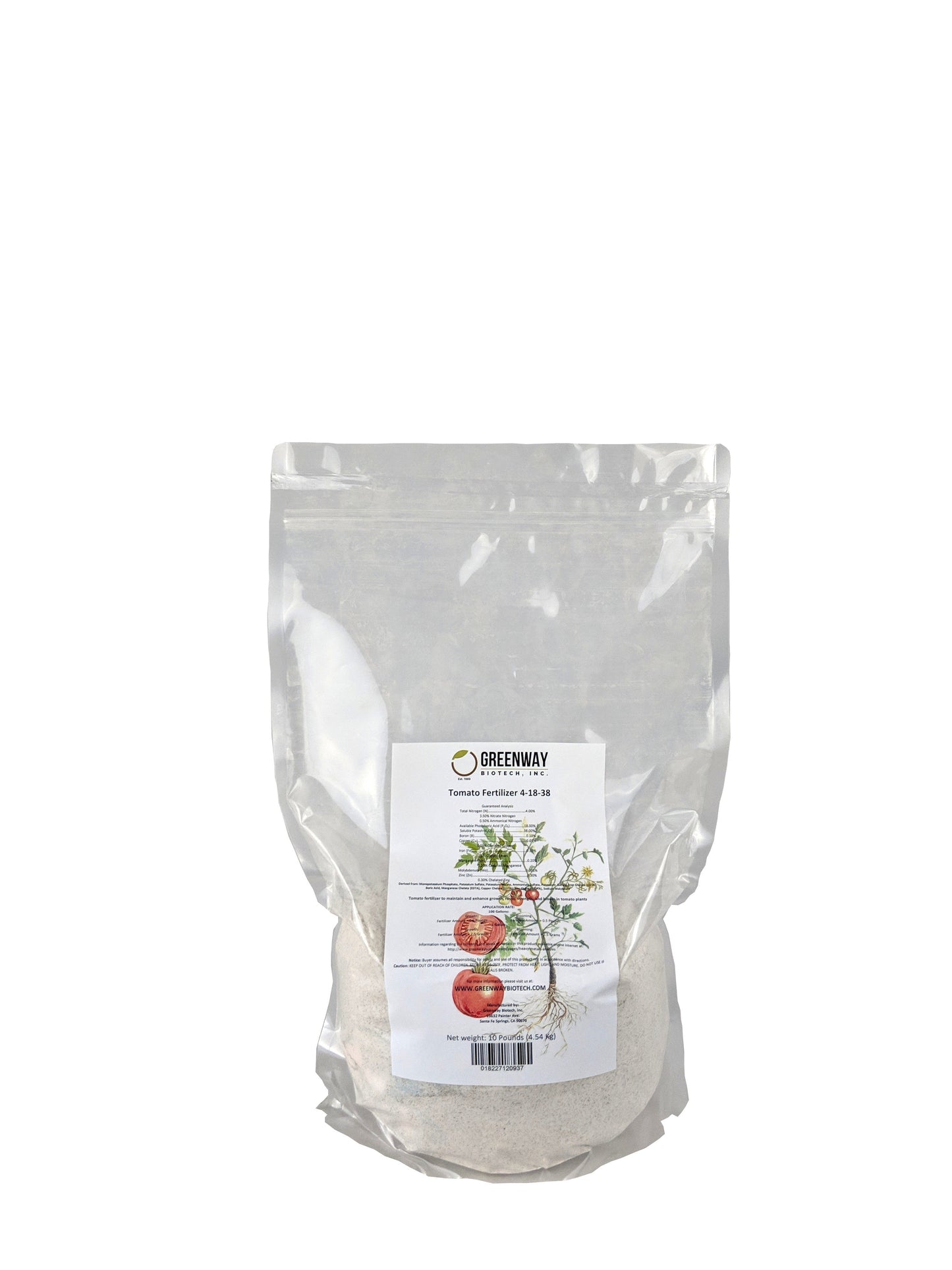 Tomato Fertilizer 4-18-38 | Chelated Micronutrients | Hydroponics, Soil & Foliar Application