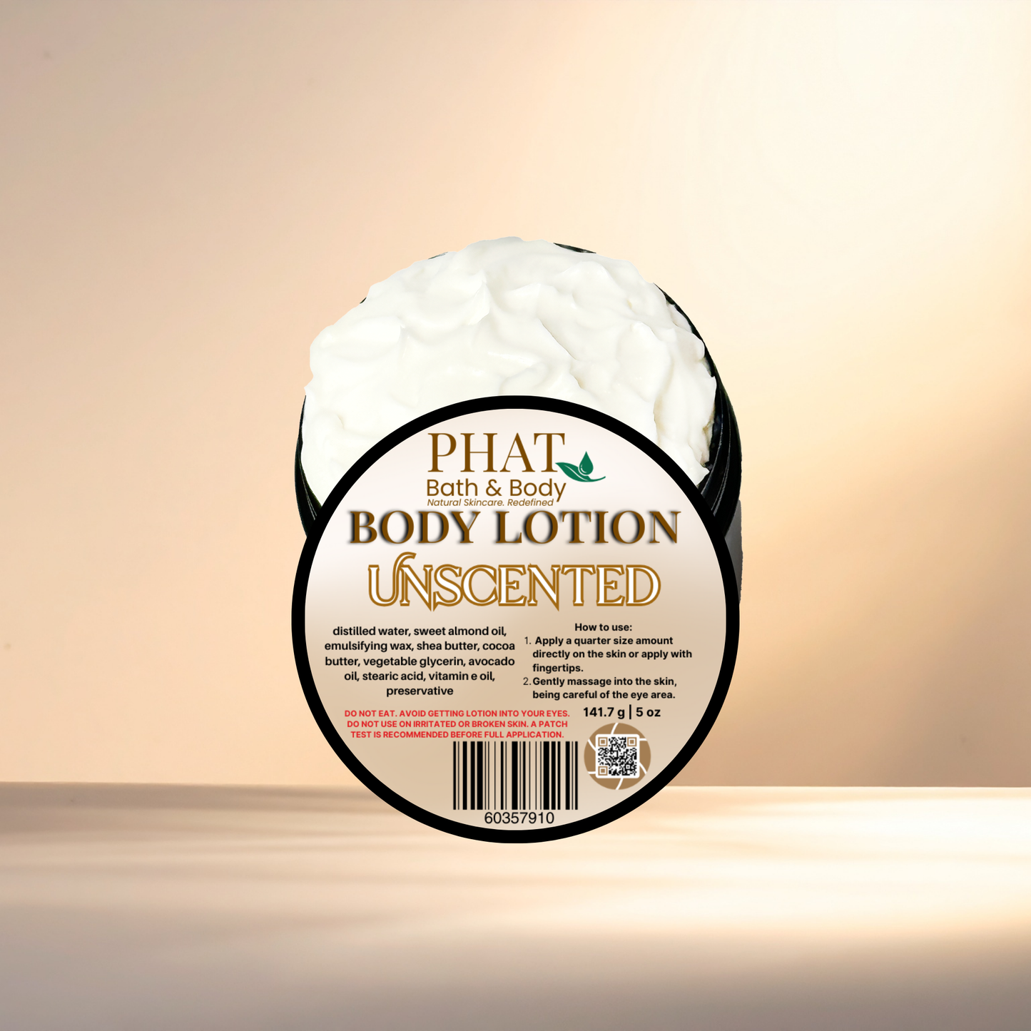 Unscented Moisturizing Fragrance Free Body Lotion with Shea & Cocoa Butter | 5 oz