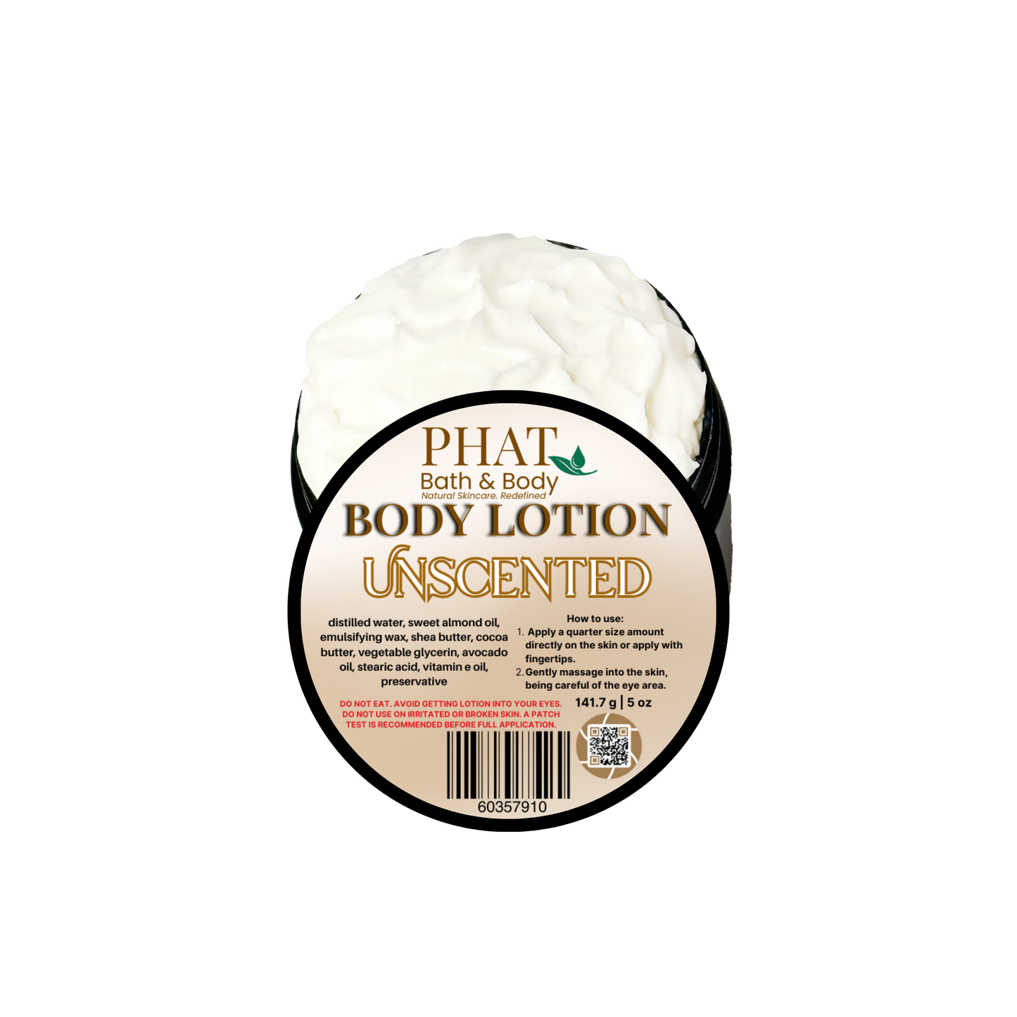 Unscented Moisturizing Fragrance Free Body Lotion with Shea & Cocoa Butter | 5 oz