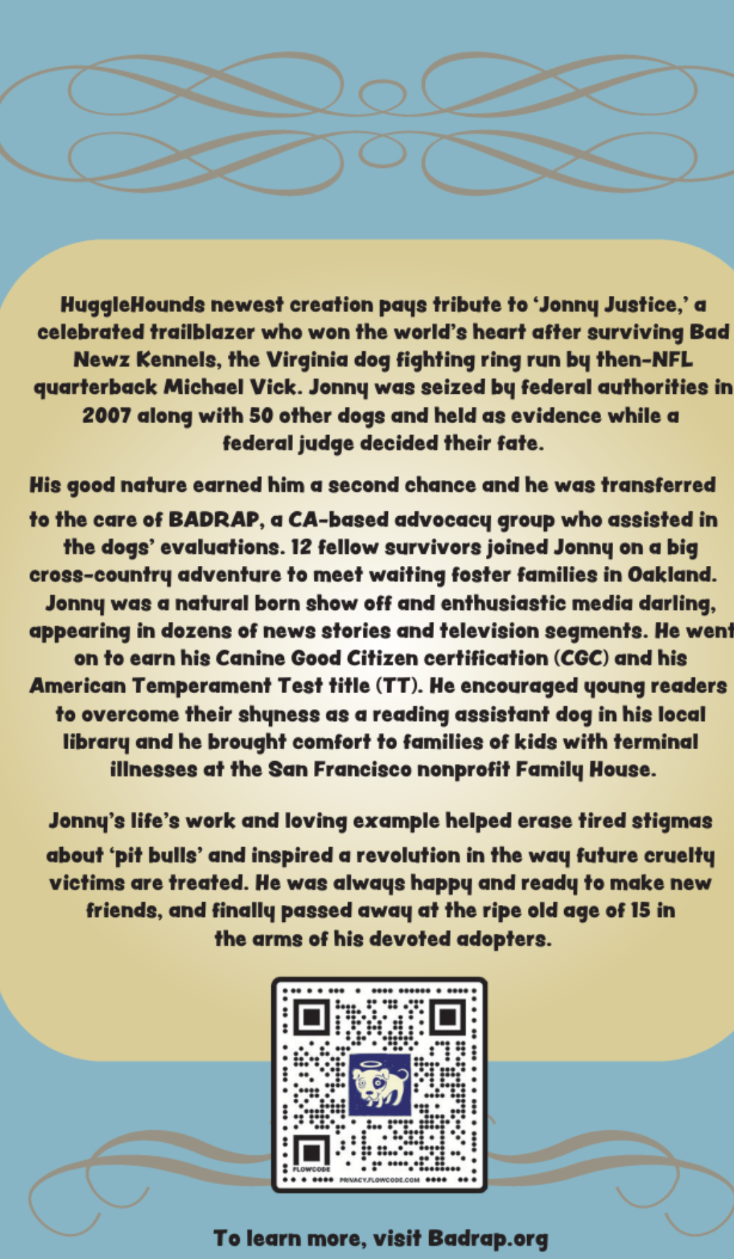 HuggleCause™, BadRap, Jonny Justice Knottie® Plush Dog Toy, Large