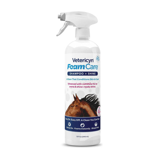 Vetericyn FoamCare Equine Shampoo for Healthy Clean Horse Coat 32 oz.