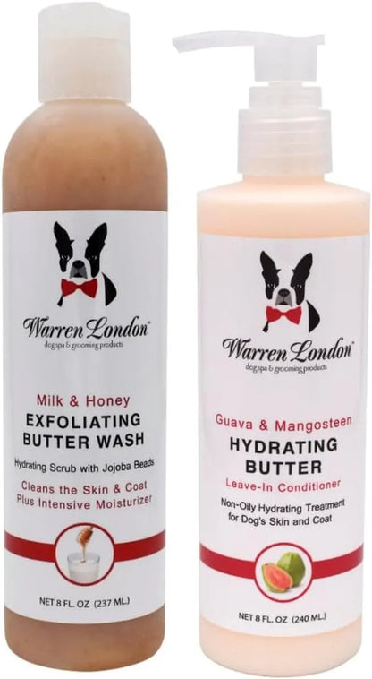 Warren London Butter Combo 8oz – Dog Shampoo & Leave-In Conditioner, Pom & Fig