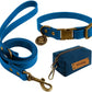 Waterproof Dog Collar & 4FT Leash Set Adjustable XS–XL with Poop Bag