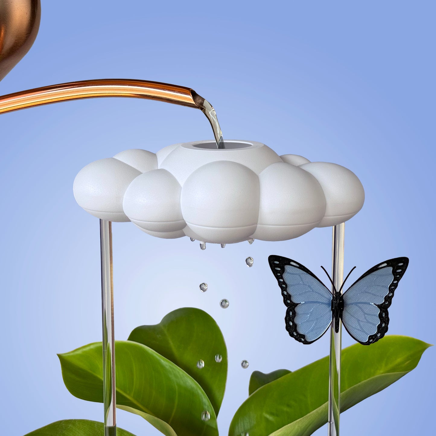 Original Dripping Rain Cloud with Blue Butterfly Charm