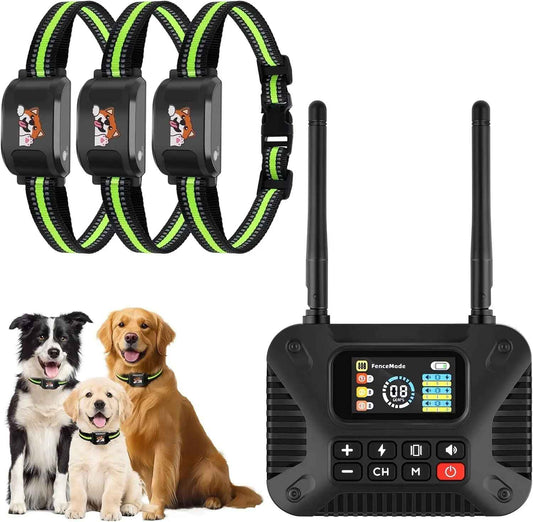 Wireless Dog Fence System for 3 Dogs 2.4GHz Waterproof Rechargeable