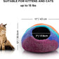 Wool Felt Cat Cave Bed Handmade Merino Wool Covered Cat House – Rainbow