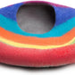 Wool Felt Cat Cave Bed Handmade Merino Wool Covered Cat House – Rainbow
