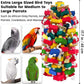 XL Parrot Toy – Natural Wood & Cotton Chew Toy for Macaws, Cockatoos & Amazons