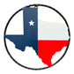 Texas Map 6 Inch Metal Sign with Rope Ring, Red White Blue
