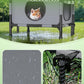 Elevated 2-Tier Outdoor Cat House with Canopy, Mesh Sides & Reversible Pad